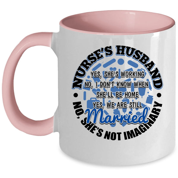 Cute Nurse's Husband Coffee Mug, Nurse's Husband Accent Mug