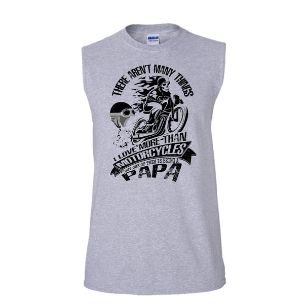 I Love More-Than Motorcycles T Shirt, Coolest Biking Papa Tank Top (Men's Cotton Sleeveless)