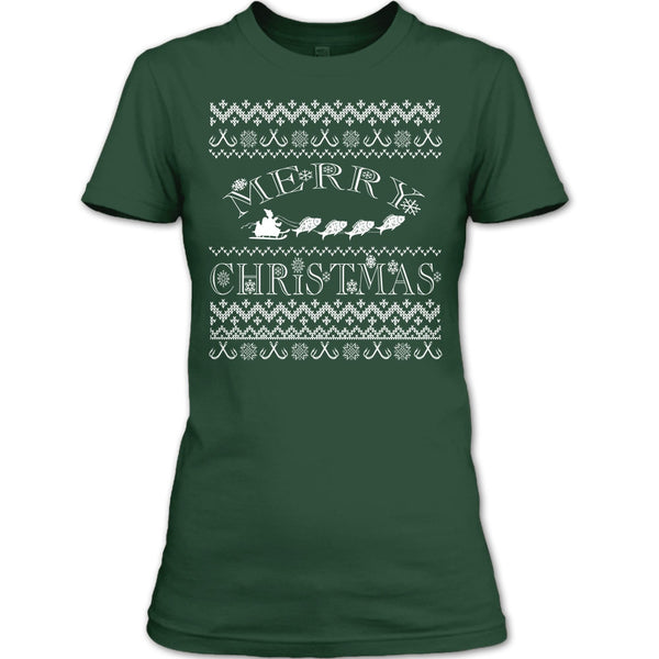 Merry Christmas T Shirt, Coolest Fishing T Shirt