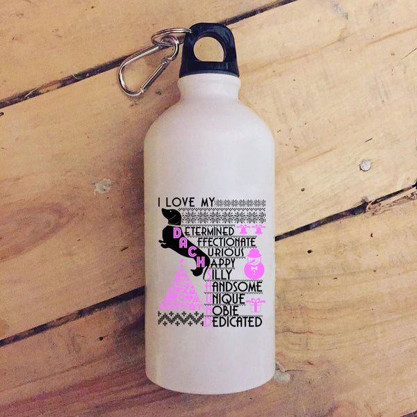 I Love My Duchshund 20 oz Stainless Steel Bottle,Cute Christmas Outdoor Sports Water Bottle
