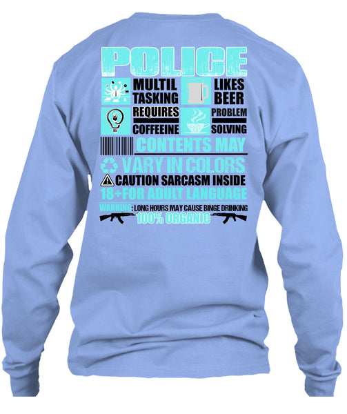 Police Multitasking T Shirt, I Love Police T Shirt