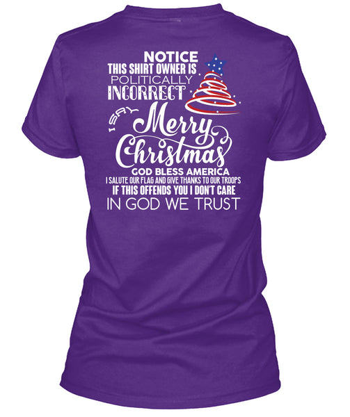Merry Christmas T Shirt, God Bless America T Shirt