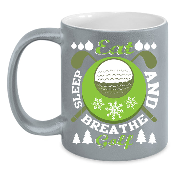 Eat Sleep And Breathe Golf Coffee Mug, Outdoor Coffee Cup
