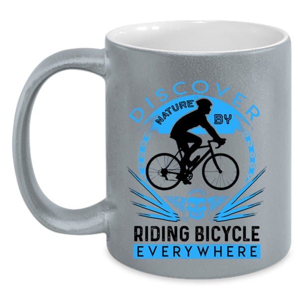 Cool Gift For Biker Coffee Mug, Riding Bicycle Accent Mug