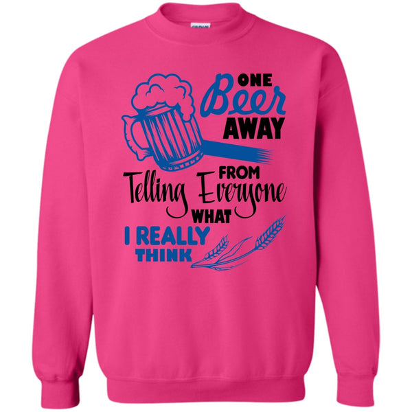 Coolest Beer Drinker T Shirt, One Beer Away Sweatshirt