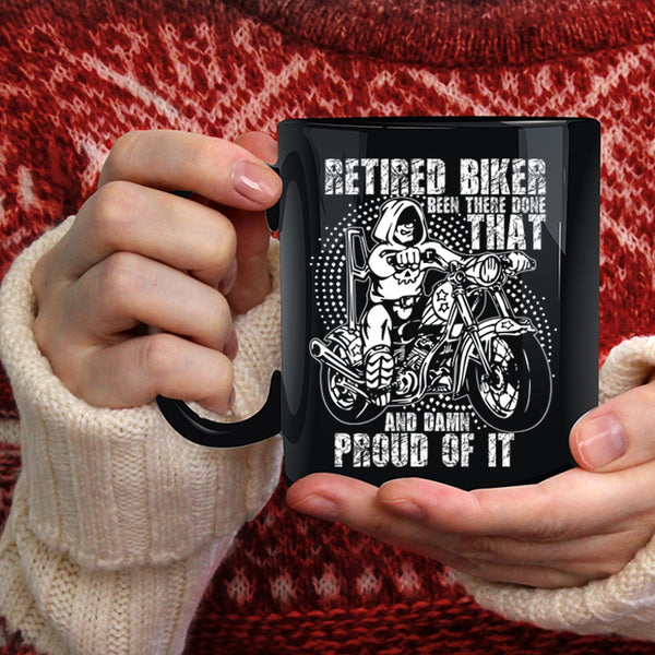 Retired Biker Coffee Mug, Cool Retirement Coffee Cup