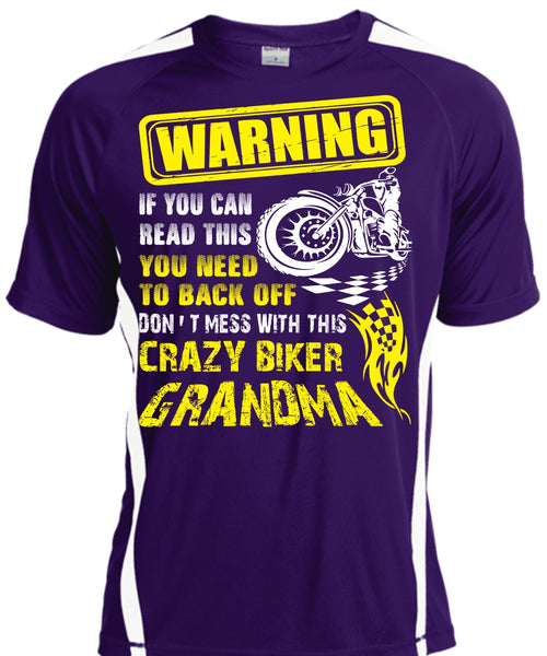 Don't Mess With This Crazy Biker Grandma T Shirt, Sport T Shirt