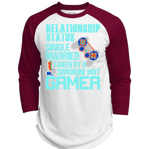 Taken By A Smoking Hot Gamer T Shirt, I Love Gaming T Shirt, Awesome T-Shirts  (Polyester Game Baseball Jersey)