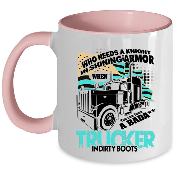 Cool American Flag Coffee Mug, You Can Have A Trucker In Dirty Boots Accent Mug