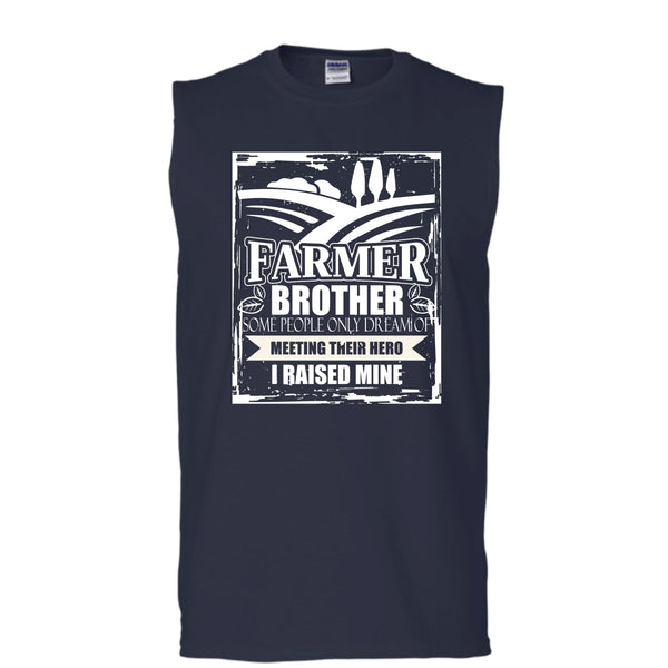 Farmer Brother T Shirt, Coolest Farmer Brother Tank Top (Men's Cotton Sleeveless)