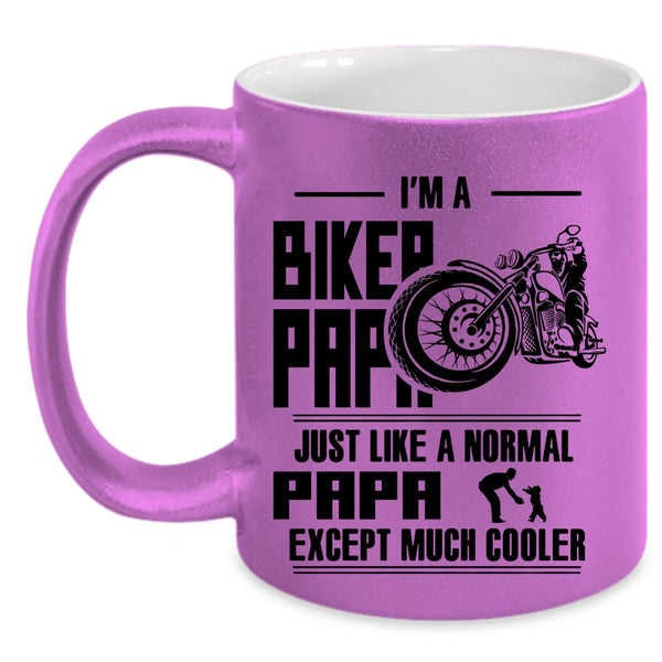 Funny Gift For Biker Papa Coffee Mug, I'm A Biker Papa Accent Mug