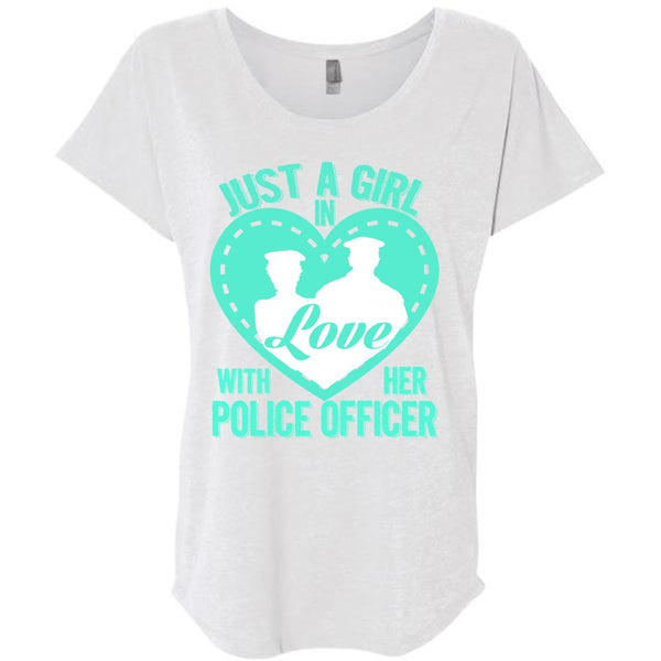 Just A Girl In Love With Her Police Officer T Shirt, I Love Police T Shirt, Awesome T-Shirts