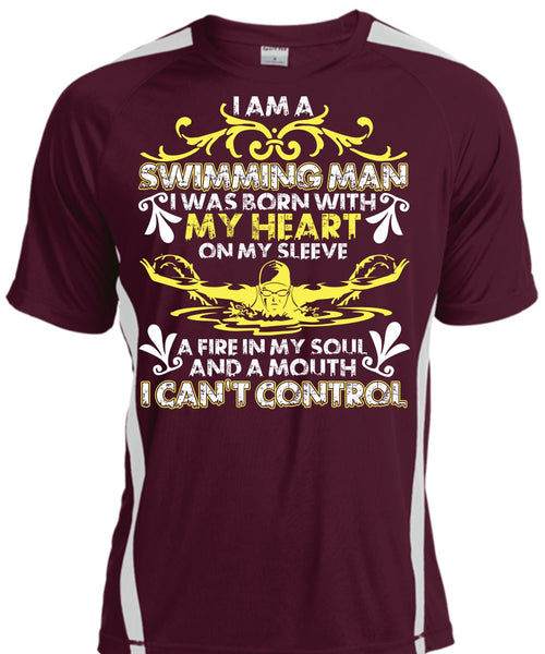 I Am A Swimming Man T Shirt, I Can't Control T Shirt, Cool Shirt