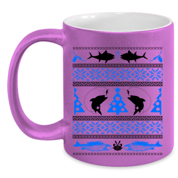Christmas Tree  Coffee Mug, Funny Fishing Accent Mug