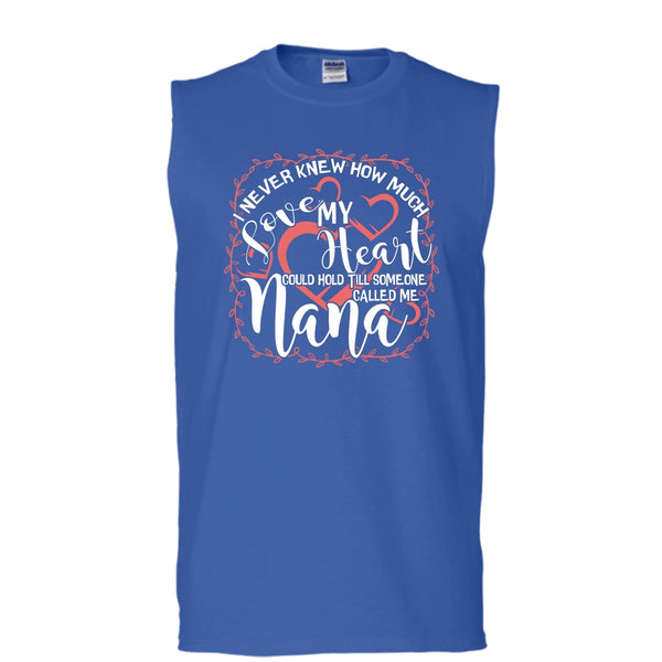 How Much Love My Heart T Shirt, Someone Called Me Nana Tank Top (Men's Cotton Sleeveless)