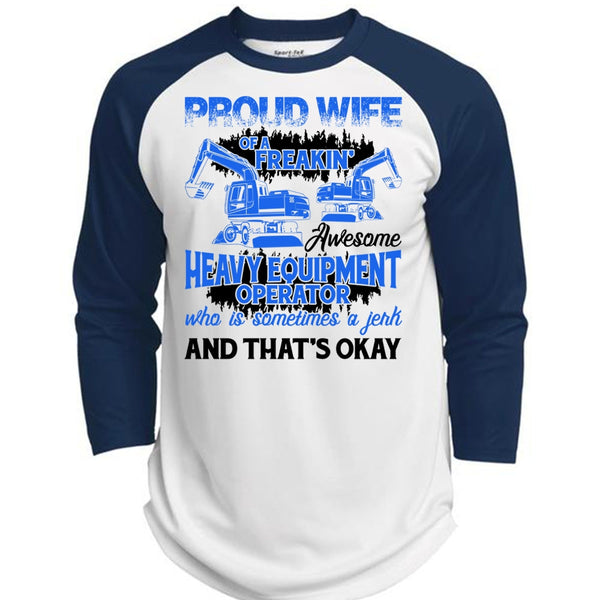 Proud Wife Of A Heavy Equipment Operator T Shirt, I Love Wife T Shirt, Awesome T-Shirts  (Polyester Game Baseball Jersey)