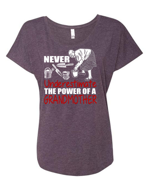 The Power Of A Grandmother T Shirt, Being A Nana T Shirt, Cool Shirt (Ladies' Triblend Dolman Sleeve)