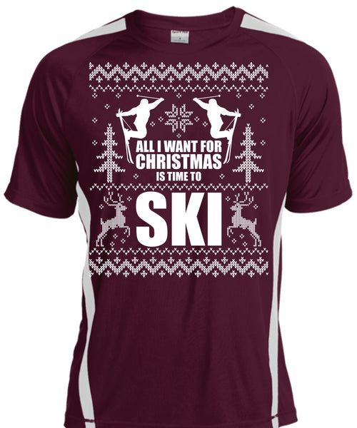 All I Want For Christmas Is Time To Ski T Shirt, Being A Skier T Shirt, Cool Shirt