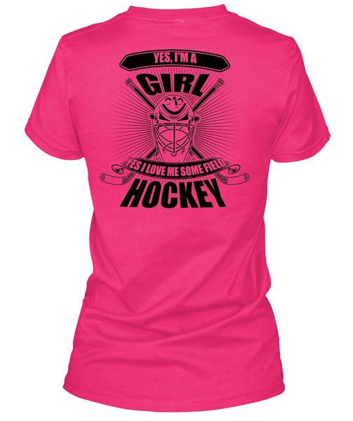 I'm A Girl T Shirt, I Love Hockey T Shirt