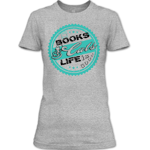 Books & Cat Life Is Good T Shirt, I Love My Cat T Shirt