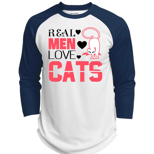 Real Men Love Cats T Shirt, I Love Cat T Shirt, Cool Pets T Shirt  (Polyester Game Baseball Jersey)