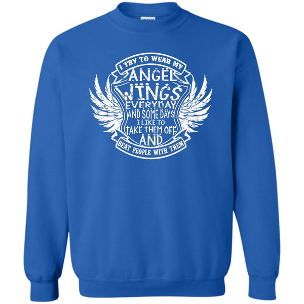 Beat People With Them T Shirt, Coolest Angels Wings Sweatshirt