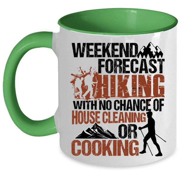 I Love Hiking Coffee Mug, Weekend Forecast Hiking Accent Mug