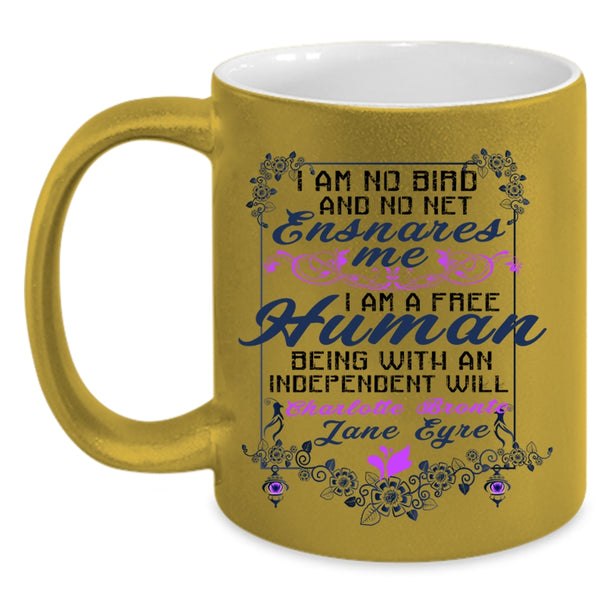 I Am A Free Human Coffee Mug, I Am No Bird And No Net Accent Mug