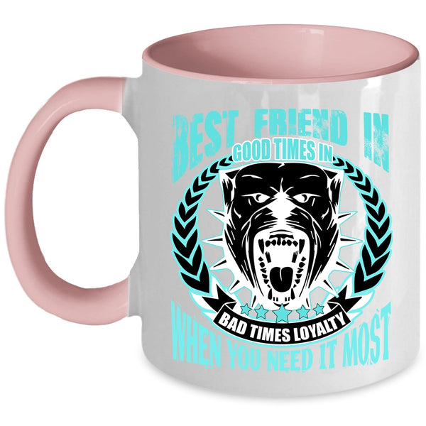 I Love Dogs Coffee Mug, Best Friend In Good Time Accent Mug