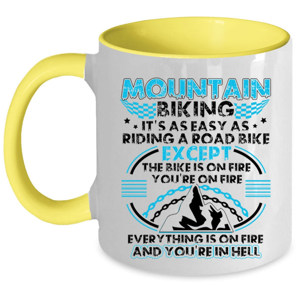 It's As Easy As Riding A Road Bike Coffee Mug, Mountain Biking Accent Mug