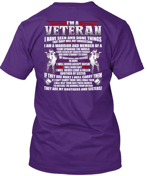 I'm A Veteran T Shirt, My Brothers And Sisters T Shirt