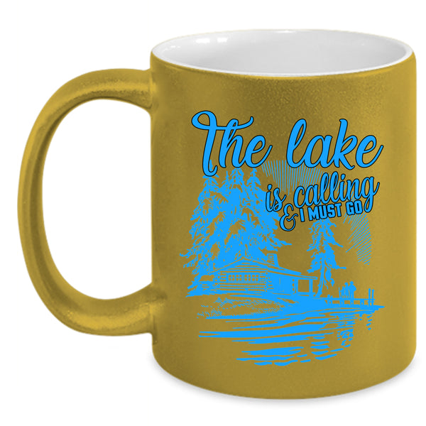 I Must Go Coffee Mug, The Lake Is Calling Accent Mug
