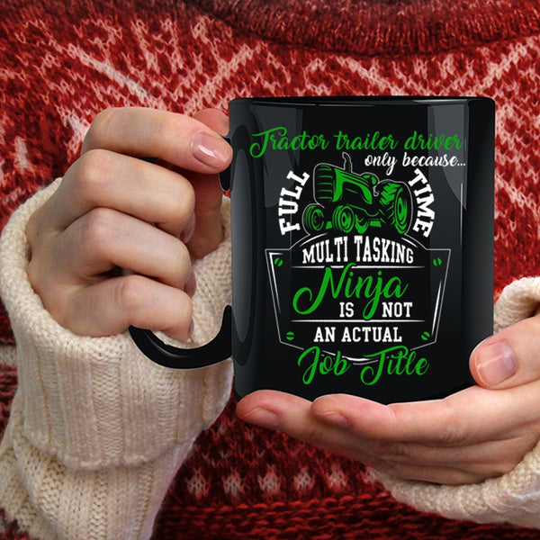 Tractor Trailer Driver Coffee Mug, Cool Job Title Coffee Cup