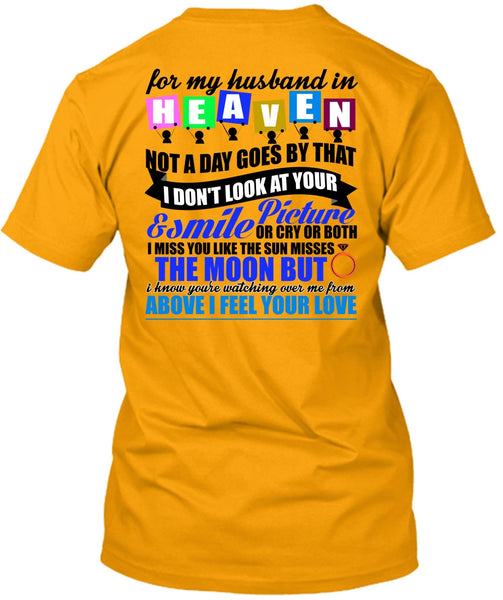 For My Husband In Heaven T Shirt, I Love Husband T Shirt