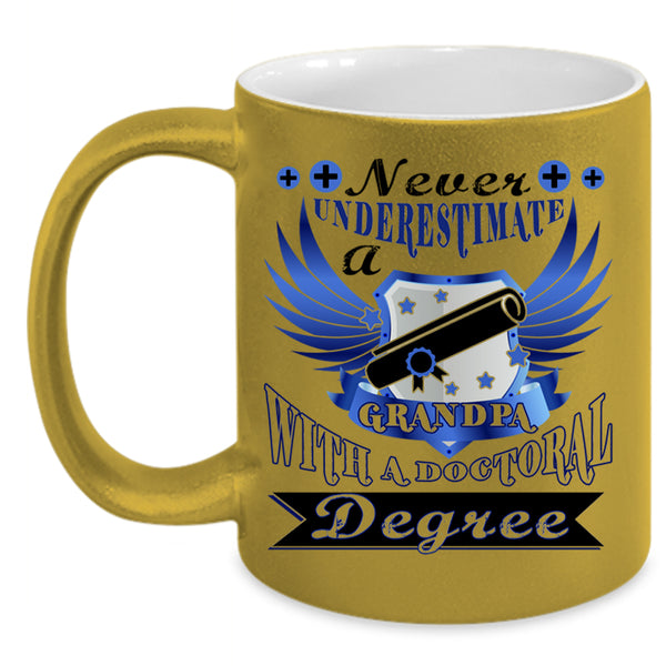 Old Doctor Coffee Mug, Grandpa With A Doctoral Degree Accent Mug