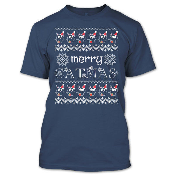 Merry Catmas T Shirt, Coolest Cat Lover T Shirt