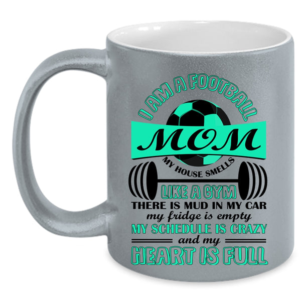 Cute Football Mom Coffee Mug, I Am A Football Mom Accent Mug