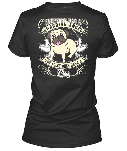 A black t-shirt with the shopify logo