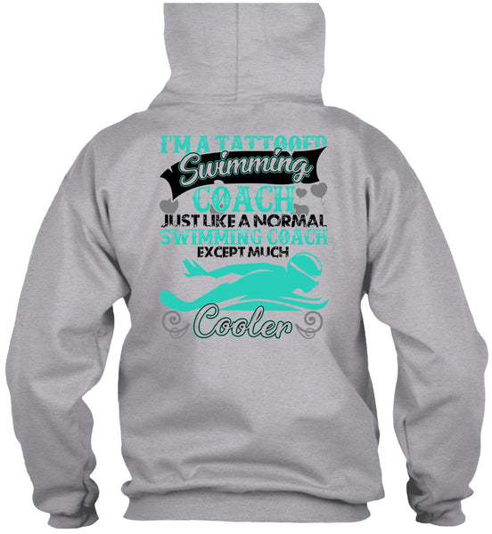 I'm A Tattooed Swimming Coach T Shirt, I Love Swimmer T Shirt