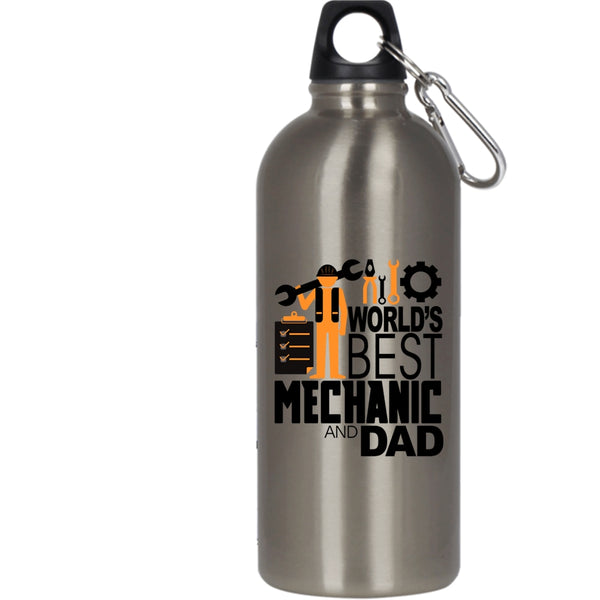 World's Best Mechanic And Dad 20 oz Stainless Steel Bottle,Cool Daddy Outdoor Sports Water Bottle