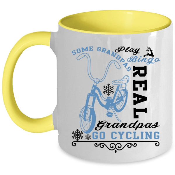 Real Grandpas Go Cycling Coffee Mug, Some Grandpas Play Bingo Accent Mug