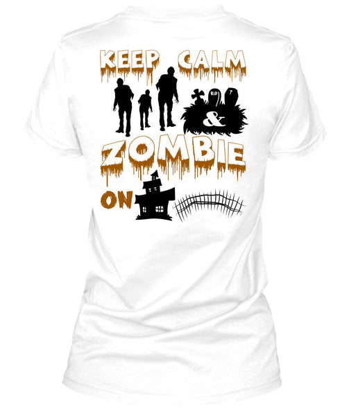 Keep Calm Zombie On T Shirt, Wait For Halloween T Shirt
