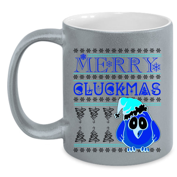 Cute Christmas Gift For Farmer Coffee Mug, Merry Cluckmas Accent Mug