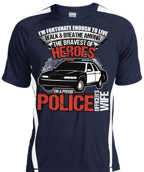 I'm A Proud Police Officer's Wife T Shirt, Being A Police T Shirt, Cool Shirt
