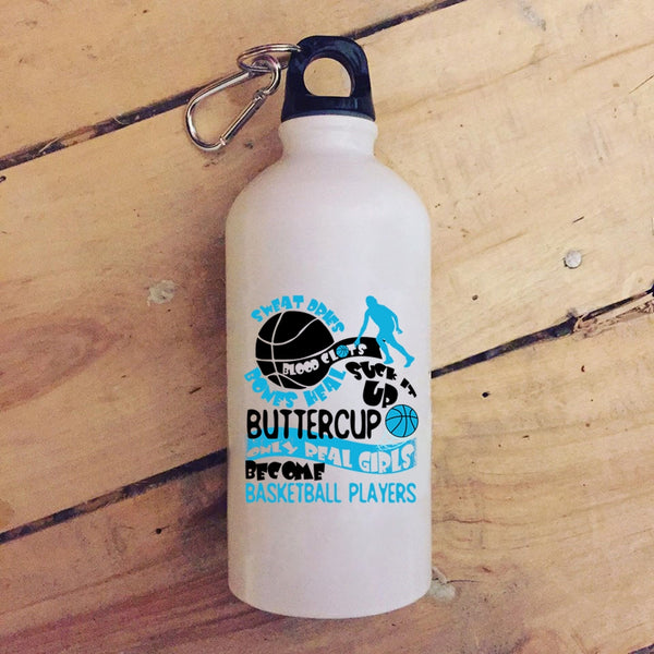 Only Real Girls Become Basketball Players 20 oz Stainless Steel Bottle,Cute Girls Outdoor Sports Water Bottle