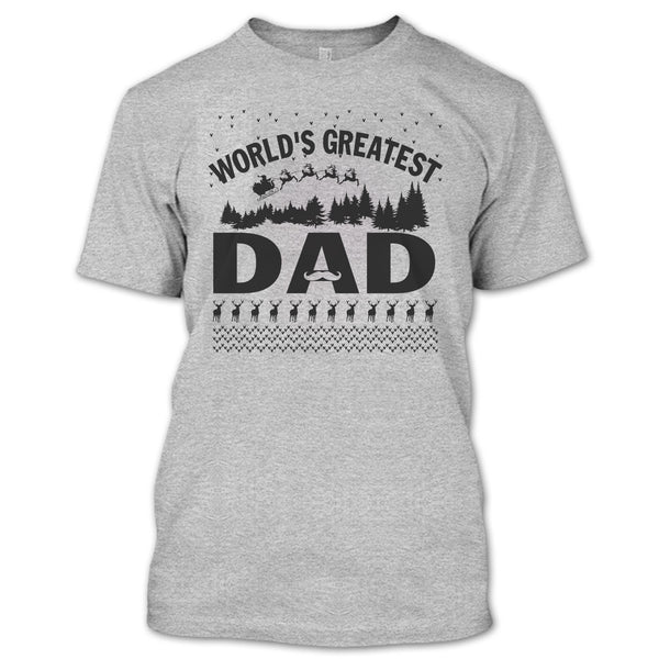 World's Greatest Dad T Shirt, Merry Christmas Gift T Shirt