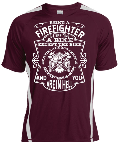 Being A Firefighter T Shirt, Like Riding A Bike T Shirt, Cool Shirt