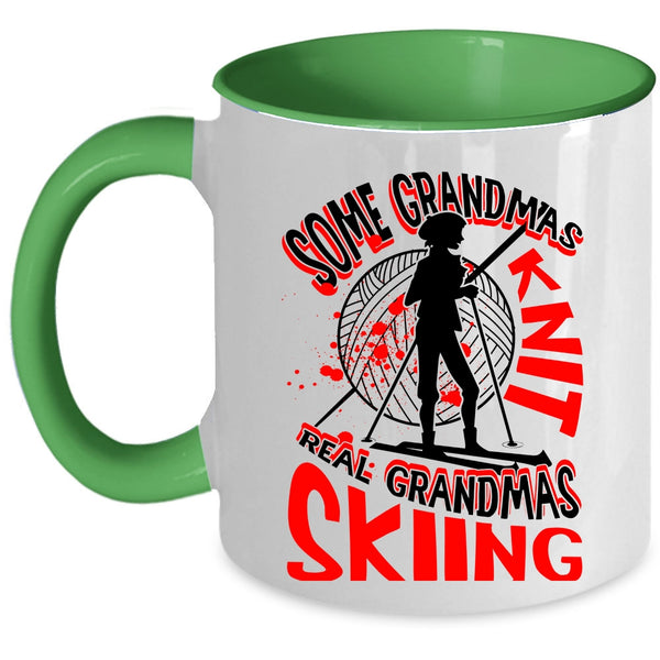 Real Grandmas Skiing Coffee Mug, Some Grandmas Knit Accent Mug
