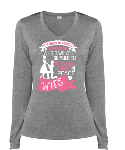 Remember Rest In Peace Wife T Shirt, Being A Wife T Shirt, Cool Shirt (Ladies LS Heather V-Neck)