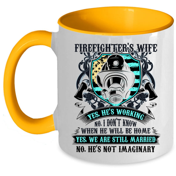 Cute Gift For Wedding Coffee Mug, Firefighter's Wife Accent Mug